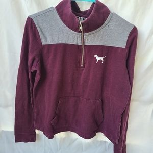 Victoria Secret Pink pullover sweatshirt maroon and gray size small